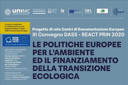  Convegno “Le politiche europee per l’ambiente ed il finanziamento della transizione ecologica”, 18-19 aprile 2024