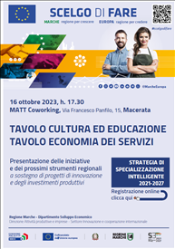 TAVOLO EDUCAZIONE E CULTURA - TAVOLO ECONOMIA DEI SERVIZI - Evento 16 ottobre 2023 a Macerata